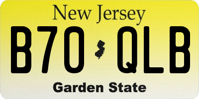 NJ license plate B70QLB