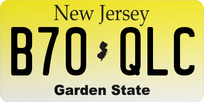 NJ license plate B70QLC