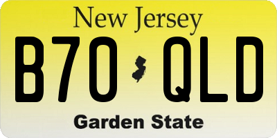 NJ license plate B70QLD
