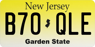 NJ license plate B70QLE