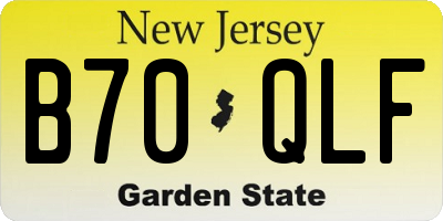 NJ license plate B70QLF