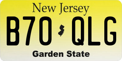 NJ license plate B70QLG