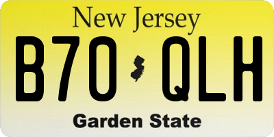NJ license plate B70QLH