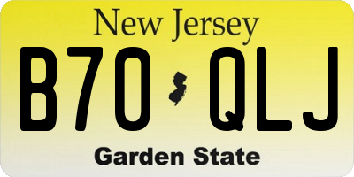NJ license plate B70QLJ