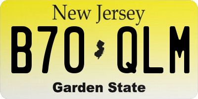 NJ license plate B70QLM