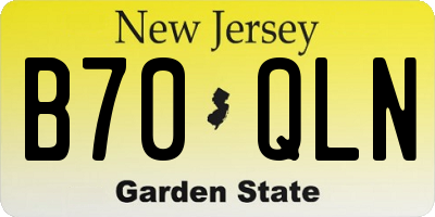NJ license plate B70QLN