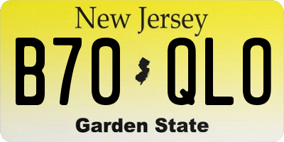 NJ license plate B70QLO