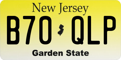 NJ license plate B70QLP