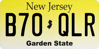 NJ license plate B70QLR