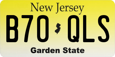 NJ license plate B70QLS