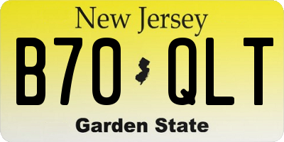 NJ license plate B70QLT