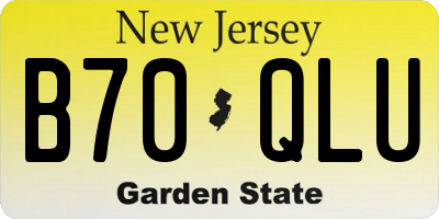 NJ license plate B70QLU