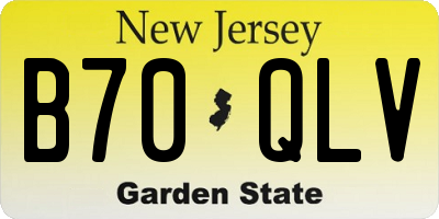 NJ license plate B70QLV
