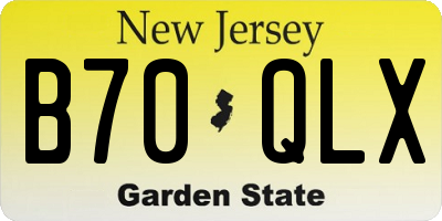 NJ license plate B70QLX