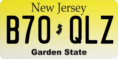 NJ license plate B70QLZ