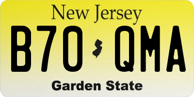 NJ license plate B70QMA