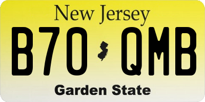 NJ license plate B70QMB