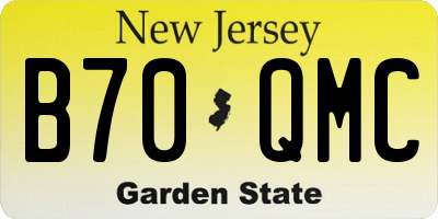 NJ license plate B70QMC