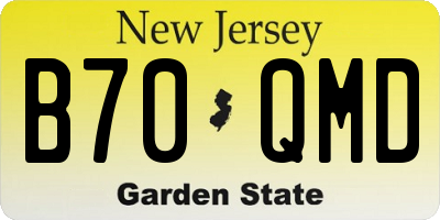 NJ license plate B70QMD