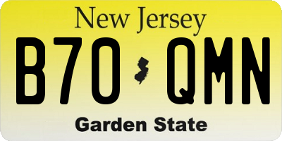 NJ license plate B70QMN