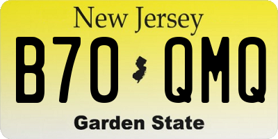NJ license plate B70QMQ