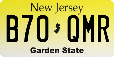 NJ license plate B70QMR