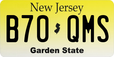 NJ license plate B70QMS