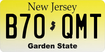 NJ license plate B70QMT