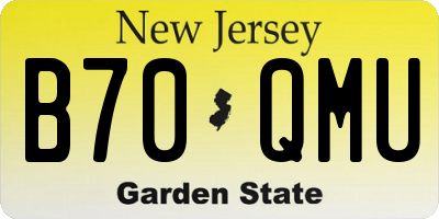 NJ license plate B70QMU