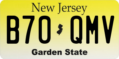 NJ license plate B70QMV