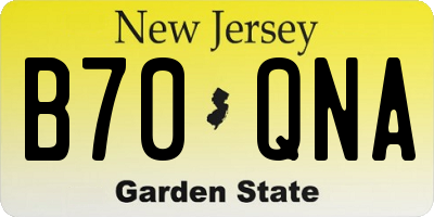 NJ license plate B70QNA