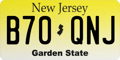 NJ license plate B70QNJ