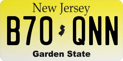 NJ license plate B70QNN