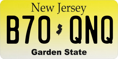 NJ license plate B70QNQ