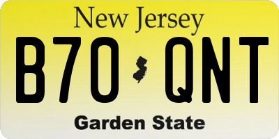 NJ license plate B70QNT