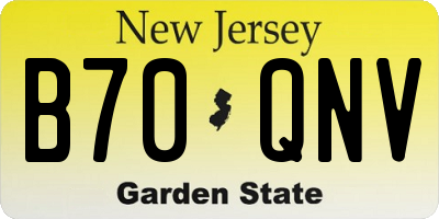 NJ license plate B70QNV