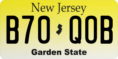NJ license plate B70QOB
