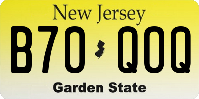 NJ license plate B70QOQ