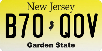 NJ license plate B70QOV