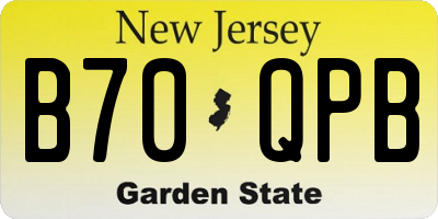 NJ license plate B70QPB