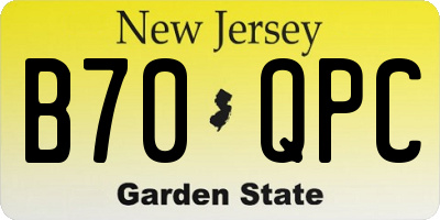 NJ license plate B70QPC