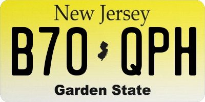 NJ license plate B70QPH