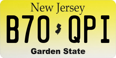 NJ license plate B70QPI