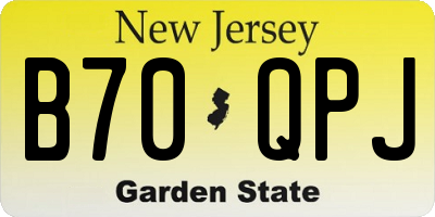 NJ license plate B70QPJ