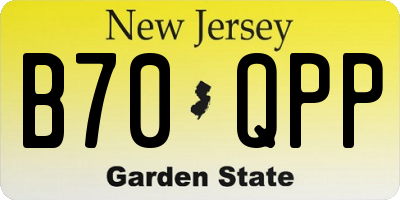 NJ license plate B70QPP