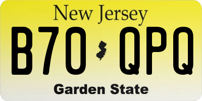NJ license plate B70QPQ