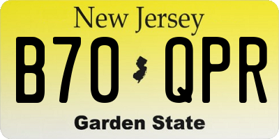 NJ license plate B70QPR