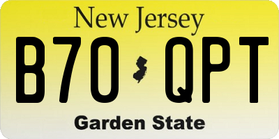 NJ license plate B70QPT
