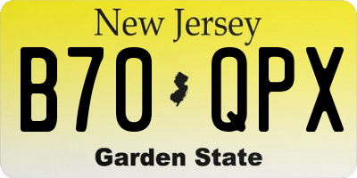 NJ license plate B70QPX