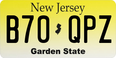 NJ license plate B70QPZ